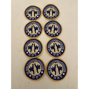 Lot 8 The World Taekwondo Federation Patch Unused 4" Blue Yellow Whtie Badge